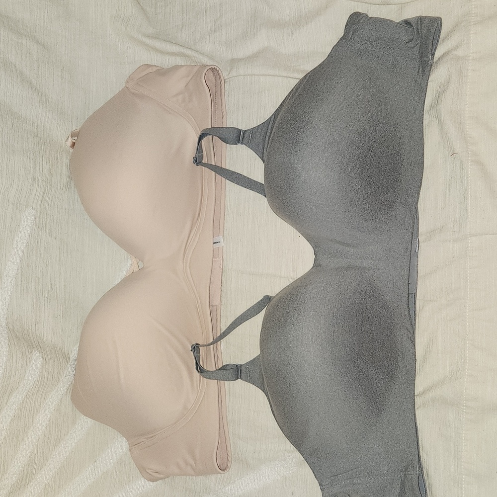 torrid Nude and Gray Strapless/T-Shirt Bra Duo